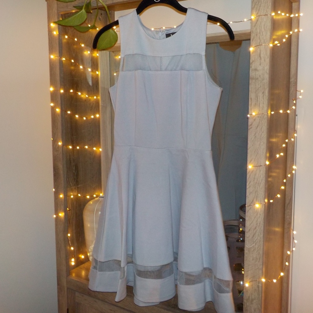 LULU’S 💋 Light Blue Grey Mini Dress